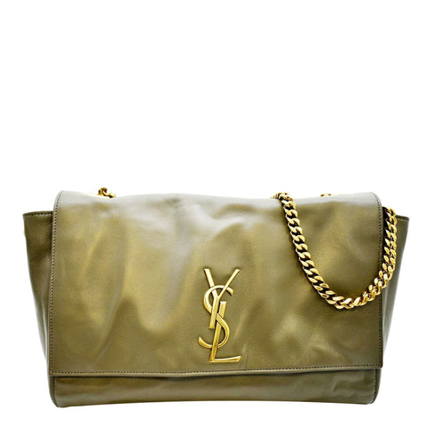 YVES SAINT LAURENT Kate Reversible Leather Crossbody Bag Green