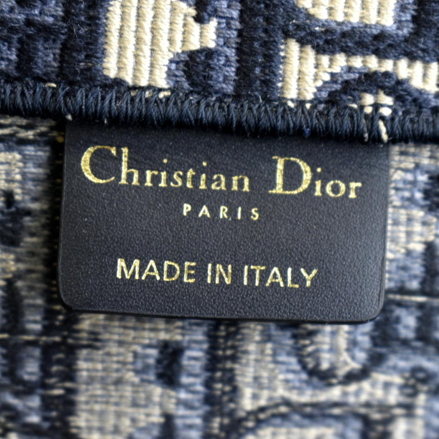 Christian Dior Large Book Oblique Embroidered Tote Bag