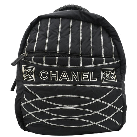 CHANEL Rucksack Sports Line Nylon Backpack Bag Black