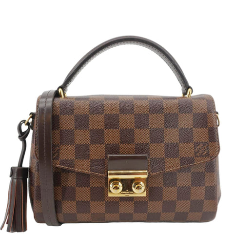 LOUIS VUITTON Croisette Damier Ebene Crossbody Bag Brown