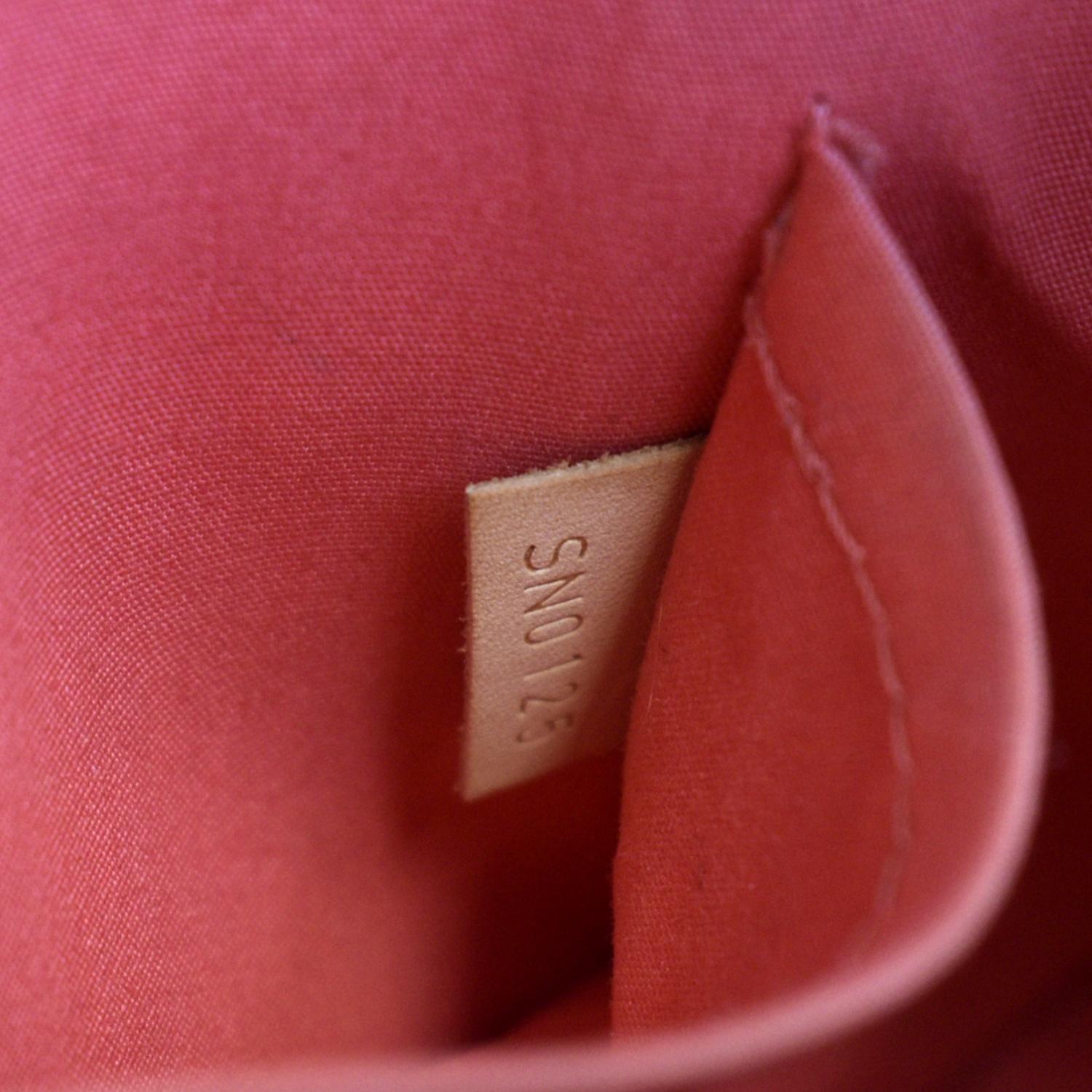 Louis Vuitton Alma Shoulder Bag BB Red Leather Monogram Vernis for