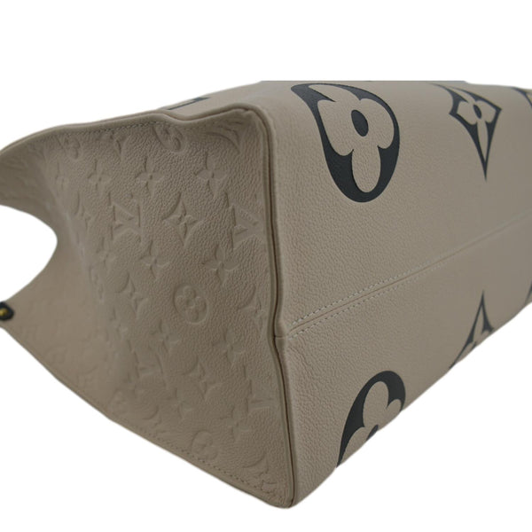 LOUIS VUITTON Onthego GM Crafty Monogram Giant Empreinte Tote Bag Creme