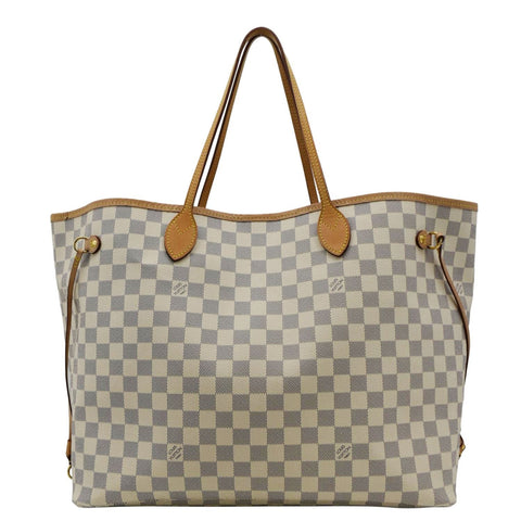 LOUIS VUITTON Neverfull GM Damier Azur Tote Shoulder Bag Rose Ballerine