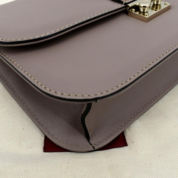 VALENTINO Glam Lock Rockstud Flap Medium Leather Crossbody Bag Nude