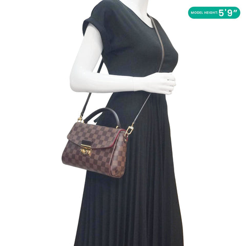 LOUIS VUITTON Croisette Damier Ebene Crossbody Bag Brown