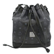 MCM Drawstring Visetos Canvas Bucket Bag Black
