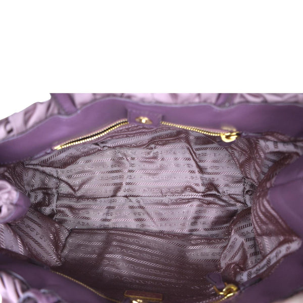 Prada Tessuto Origami Pleated Ruffled Nylon Tote Bag - Inside