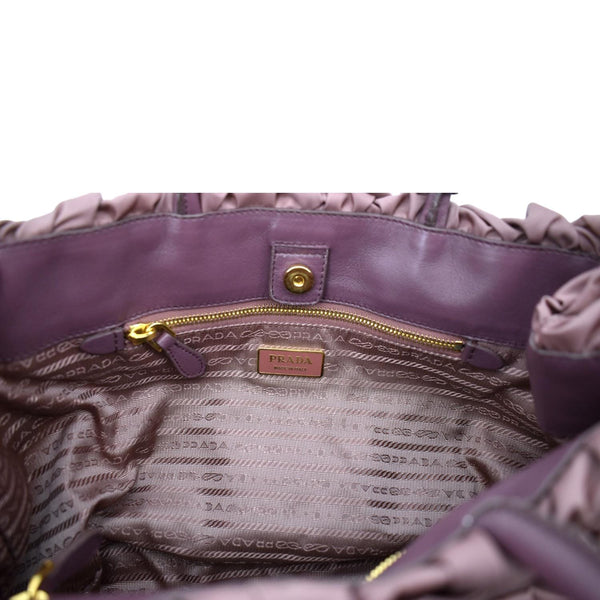 Prada Tessuto Origami Pleated Ruffled Nylon Tote Bag - Inner