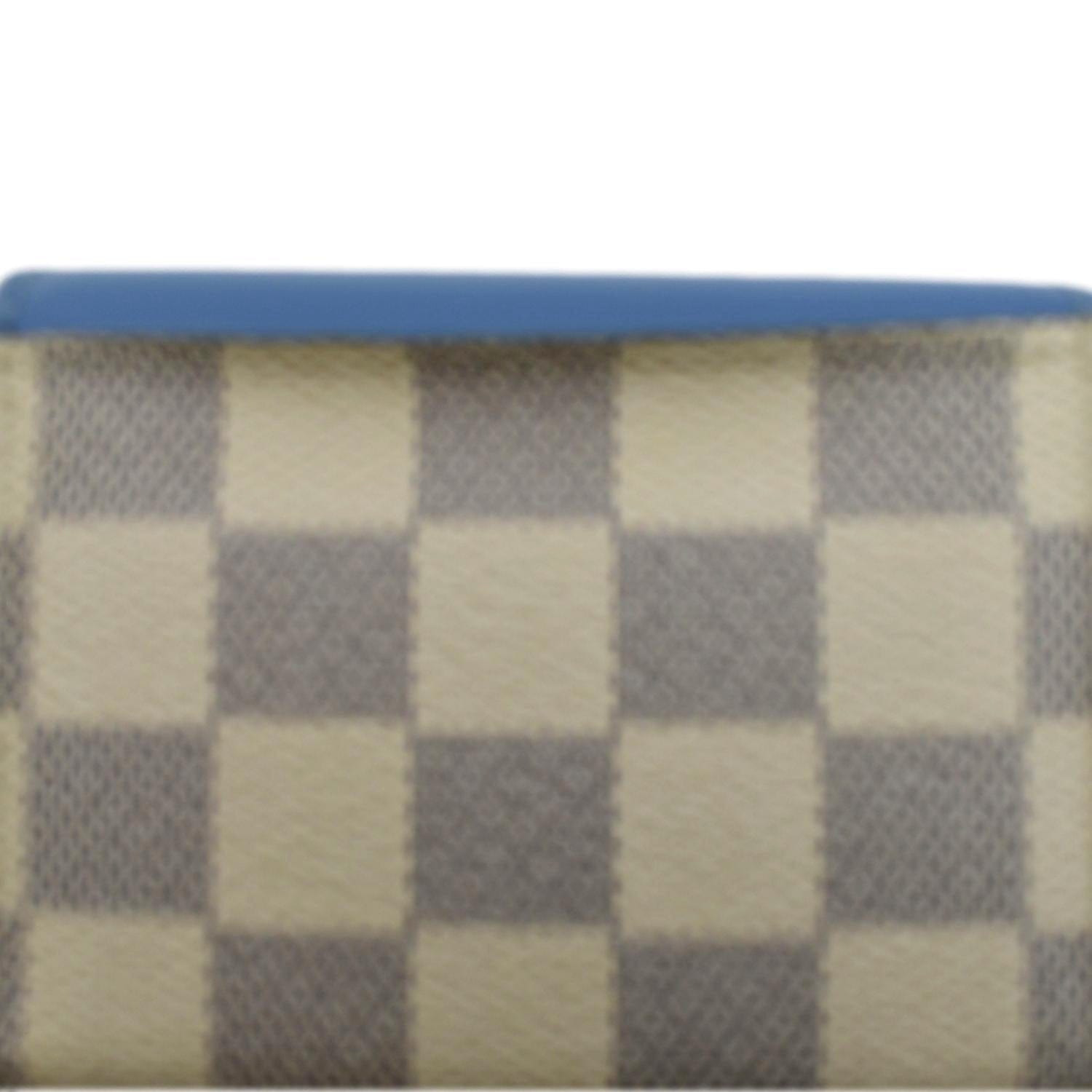 Louis Vuitton Blue Leather & Damier Azur Canvas Zoe Wallet QJA0DQDNWB152