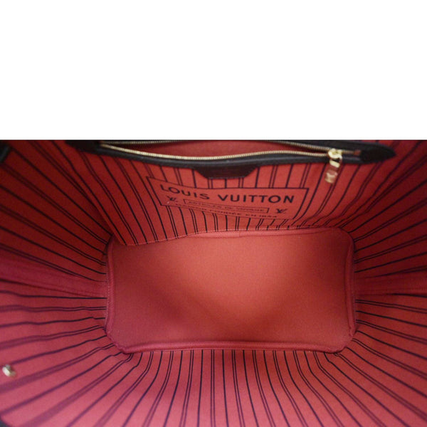 LOUIS VUITTON Neverfull MM Damier Ebene Tote Bag Brown