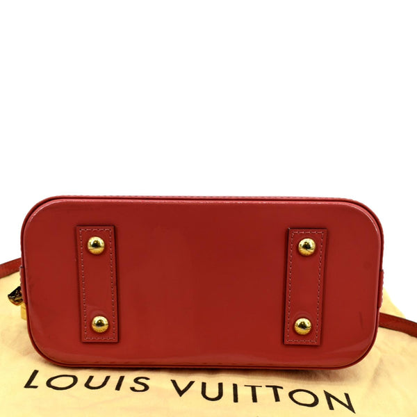 LOUIS VUITTON Alma BB Monogram Vernis Satchel Shoulder Bag Red