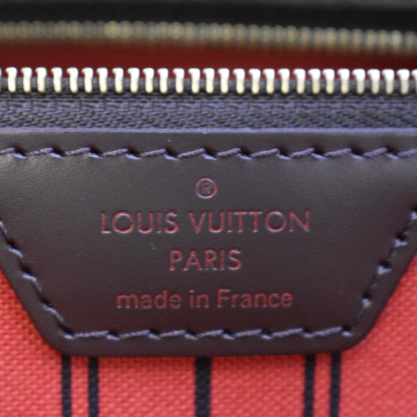 LOUIS VUITTON Neverfull MM Damier Ebene Tote Bag Brown