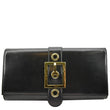 GUCCI Lady Buckle Leather Clutch Black 323653