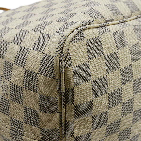 LOUIS VUITTON Neverfull GM Damier Azur Tote Shoulder Bag Rose Ballerine