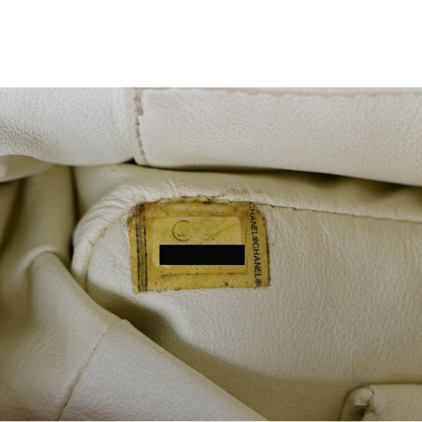 CHANEL Flap Python Leather Crossbody Bag Ivory