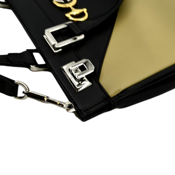 GUCCI Medium Zumi Diagonal Stripe Leather Top Handle Shoulder Bag Beige 564714