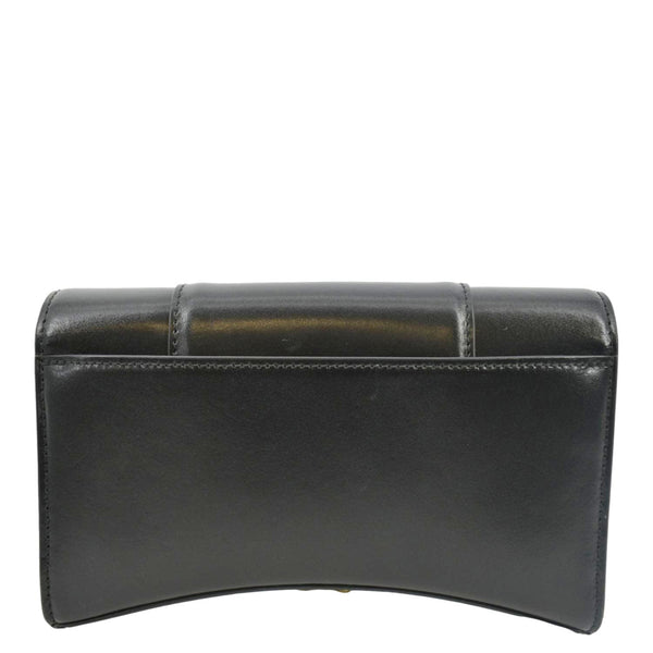 BALENCIAGA Hourglass Leather Chain Wallet Shoulder Bag Black