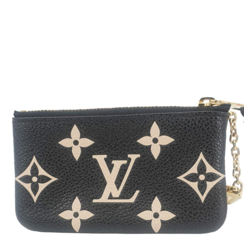 LOUIS VUITTON Monogram Empreinte Leather Key Pouch Black