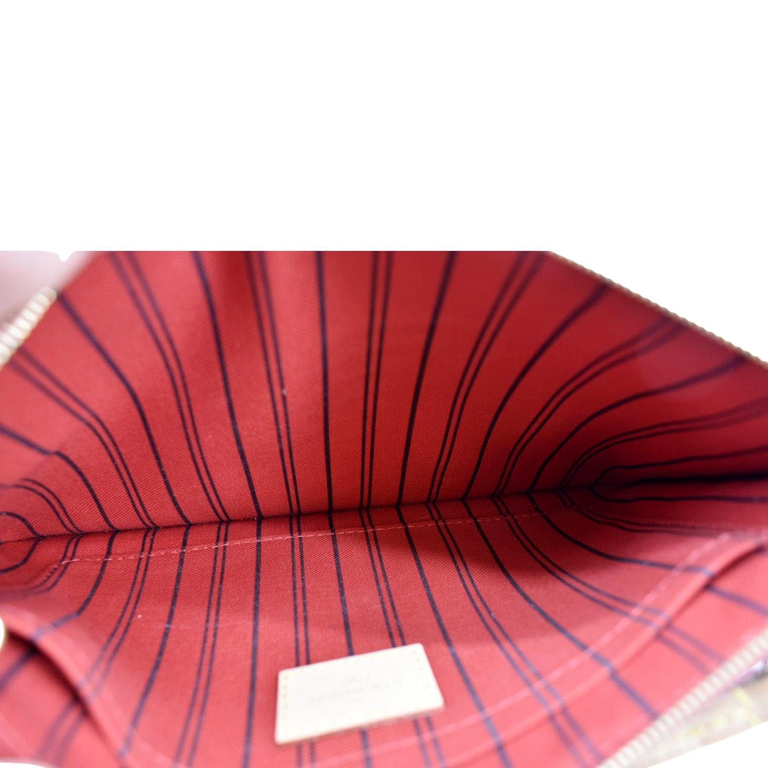 Louis Vuitton Red EPI Leather Neverfull Pochette Wristlet Pouch Bag 271lvs512