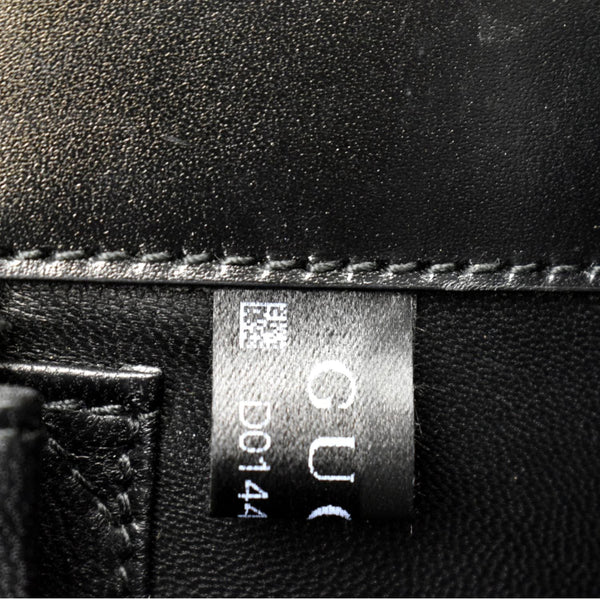 GUCCI Lady Buckle Leather Clutch Black 323653