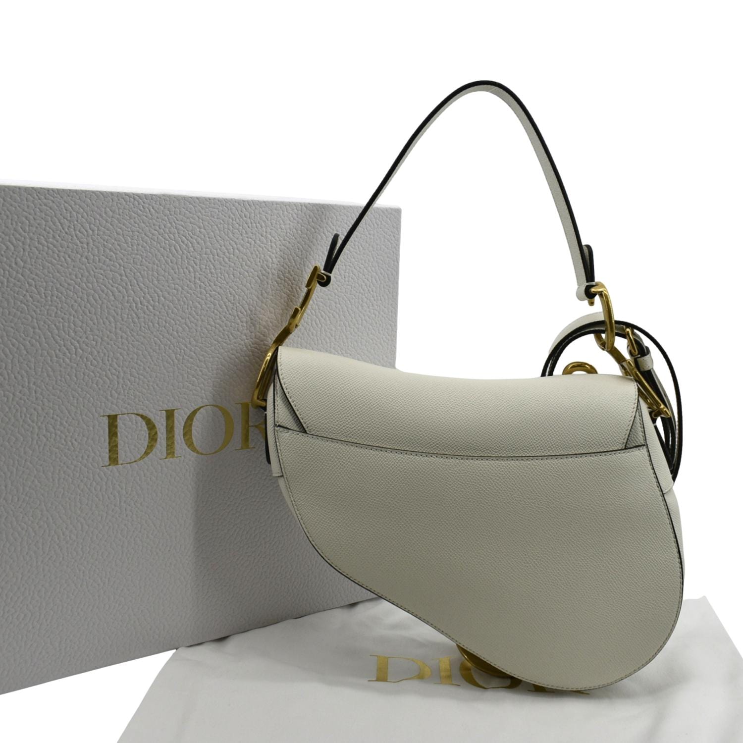Dior Saddle Bag Gray Grained Calfskin Bag