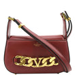 Valentino V Logo Chain Leather Shoulder Bag in Red - Front