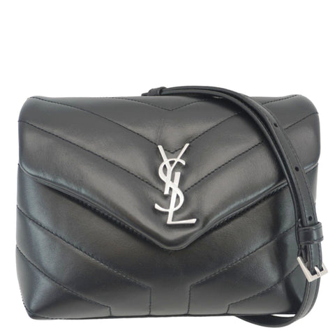 YVES SAINT LAURENT Loulou Toy Matelasse Leather Crossbody Bag Black