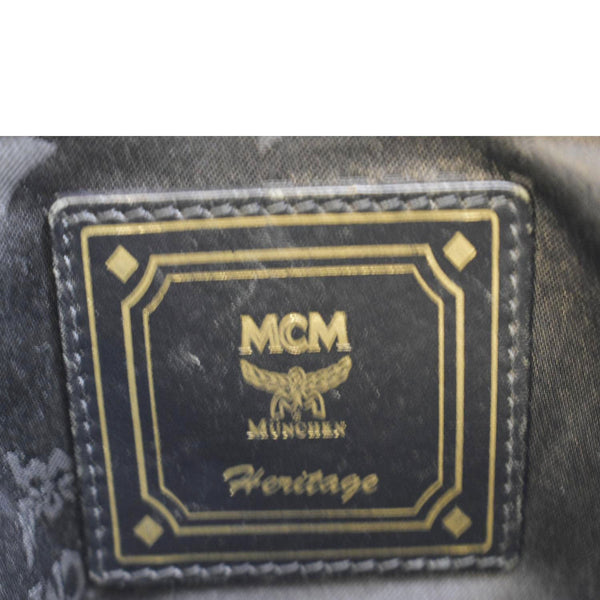 MCM Drawstring Visetos Canvas Bucket Bag Black