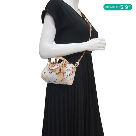 LOUIS VUITTON Nano Speedy Murakami Monogram Multicolor Canvas Shoulder Bag White