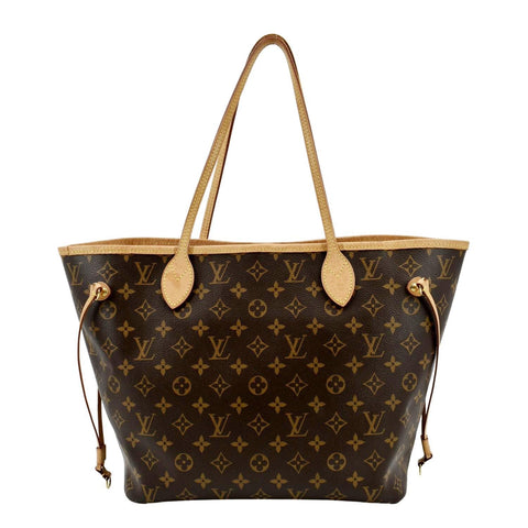 LOUIS VUITTON Neverfull MM Monogram Canvas Tote Bag Brown