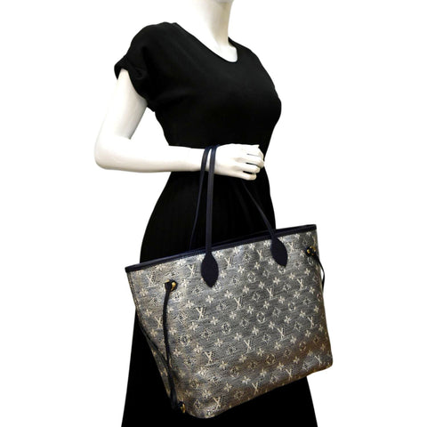 LOUIS VUITTON Neverfull MM Autres Toiles Monogram Canvas Tote Bag Metallic Chrome