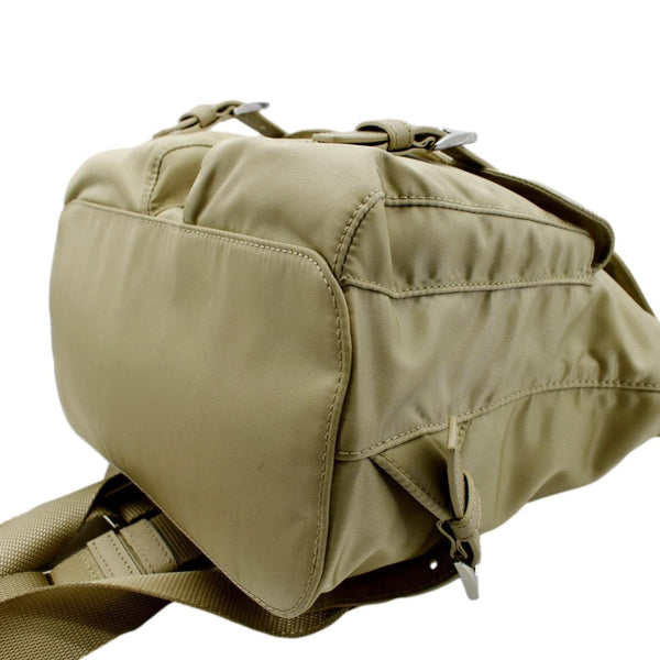 PRADA Double Front Pocket Re-Nylon Backpack Bag Beige