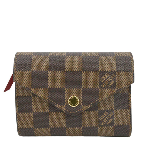 LOUIS VUITTON Victorine Damier Ebene Canvas Wallet Brown