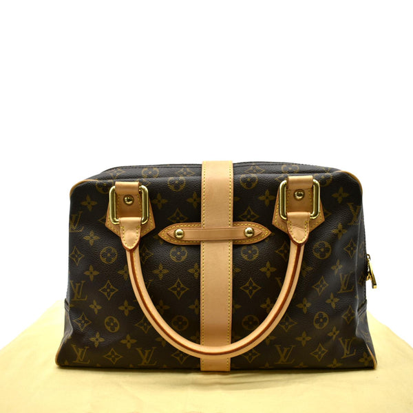 LOUIS VUITTON Manhattan GM Monogram Canvas Satchel Bag Brown