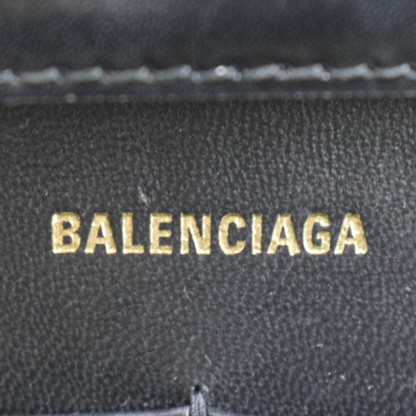 BALENCIAGA Hourglass Leather Chain Wallet Shoulder Bag Black