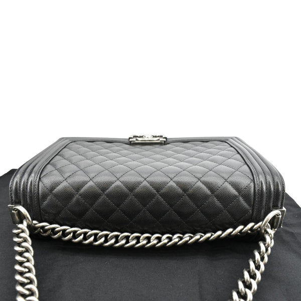 CHANEL Medium Boy Flap Caviar Quilted Leather Shoulder Bag Black