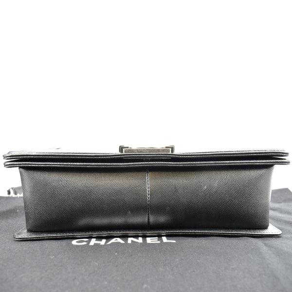 CHANEL Medium Boy Flap Caviar Quilted Leather Shoulder Bag Black