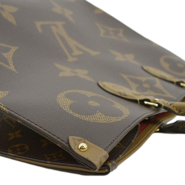 LOUIS VUITTON Onthego GM Giant Monogram Canvas Tote Bag Brown