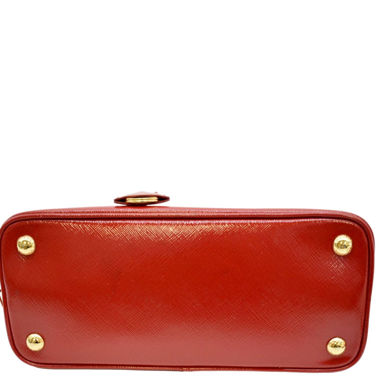 Prada Leather Mini Boston Bag B11074 Red Pony-style calfskin ref.980081 -  Joli Closet