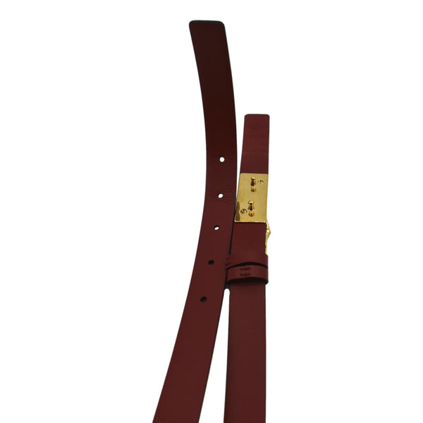 Valentino V Logo Chain Leather Belt in Red color - Back