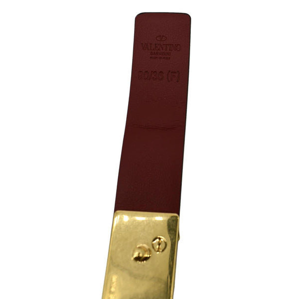 Valentino V Logo Chain Leather Belt in Red color - Stamp