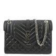 YVES SAINT LAURENT Envelope Medium Matelassé Leather Crossbody Chain Bag Black