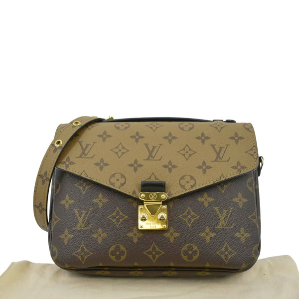 LOUIS VUITTON Metis Pochette Reverse Monogram Canvas Crossbody Bag Brown