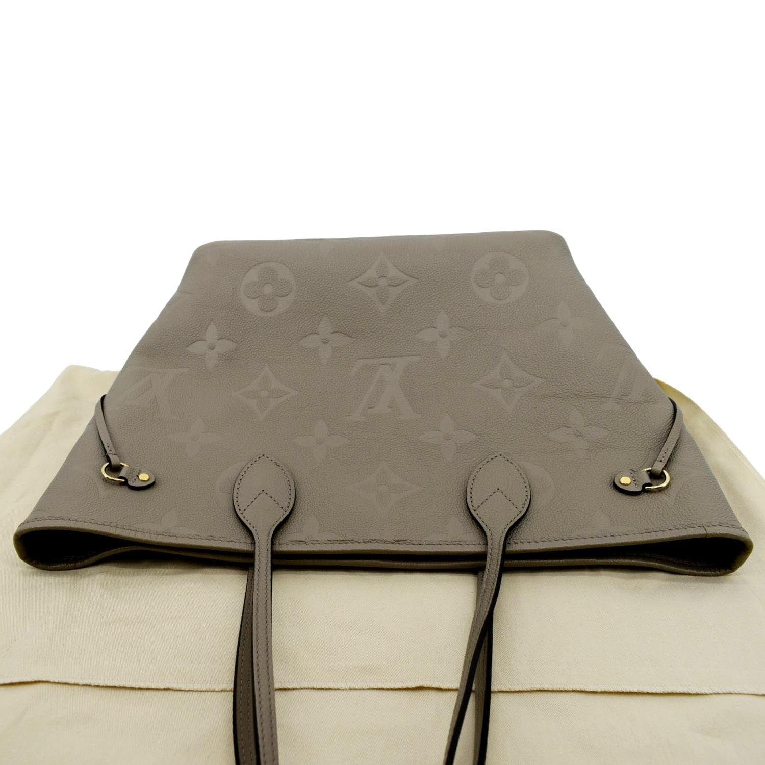 Louis Vuitton Neverfull mm Monogram Empreinte Tote Bag Tourterelle