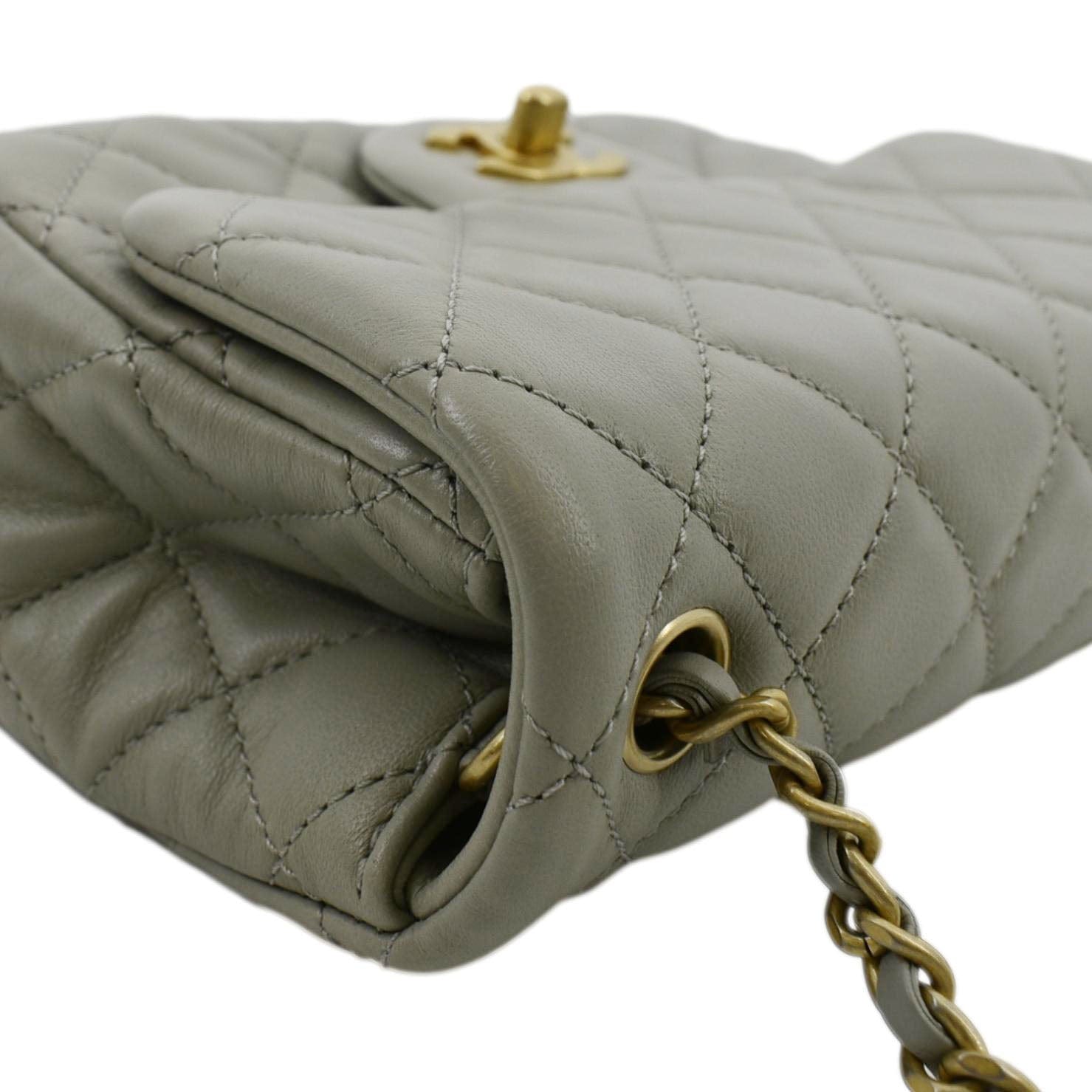 Pre Loved Chanel Mini Matelasse Chain Pouch Shoulder Bag Satin Green G –  Bluefly