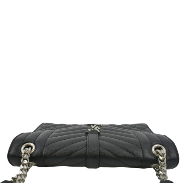 YVES SAINT LAURENT Envelope Medium Matelassé Leather Crossbody Chain Bag Black