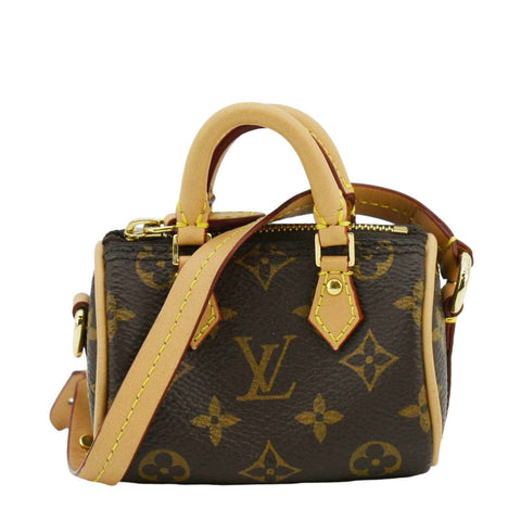 LOUIS VUITTON Speedy Monogram Canvas Bag Charm Brown