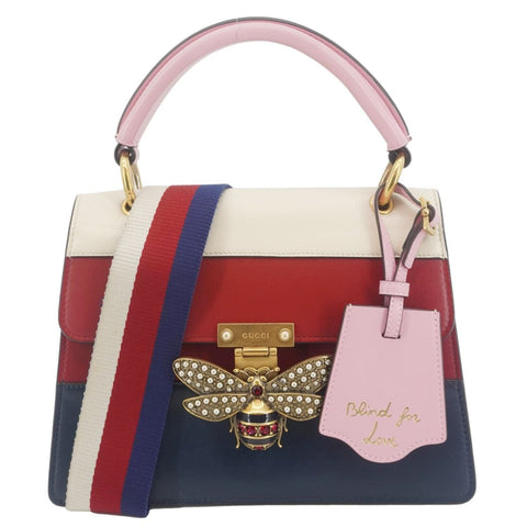 GUCCI Queen Margaret Bee Blind For Love Leather Shoulder Bag Multicolor 476541