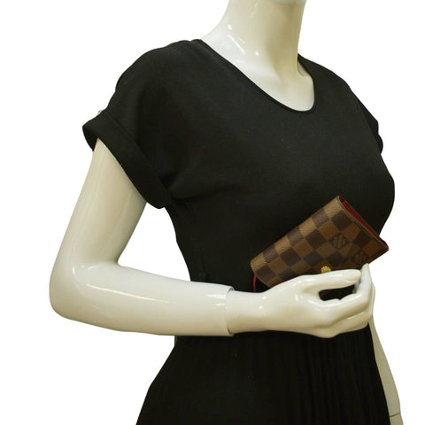 LOUIS VUITTON Victorine Damier Ebene Canvas Wallet Brown