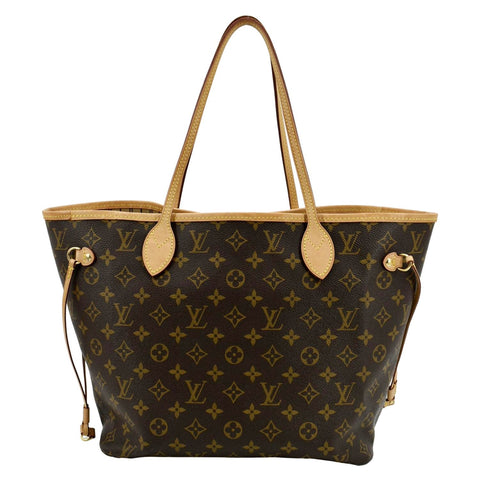 LOUIS VUITTON Neverfull MM Monogram Canvas Tote Bag Brown